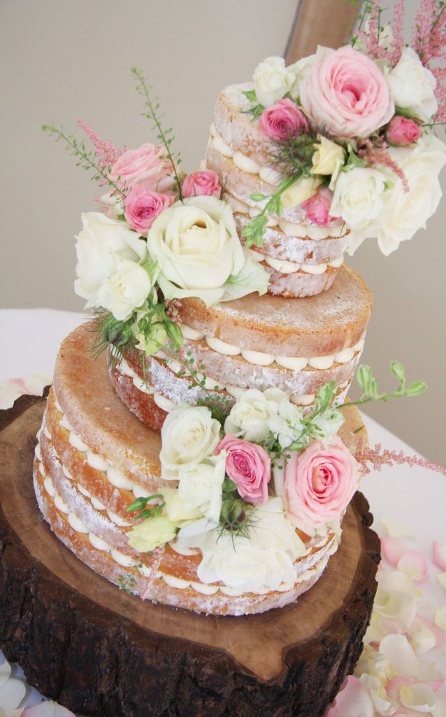 Rose cluster naked cake-min - Couture Cakes