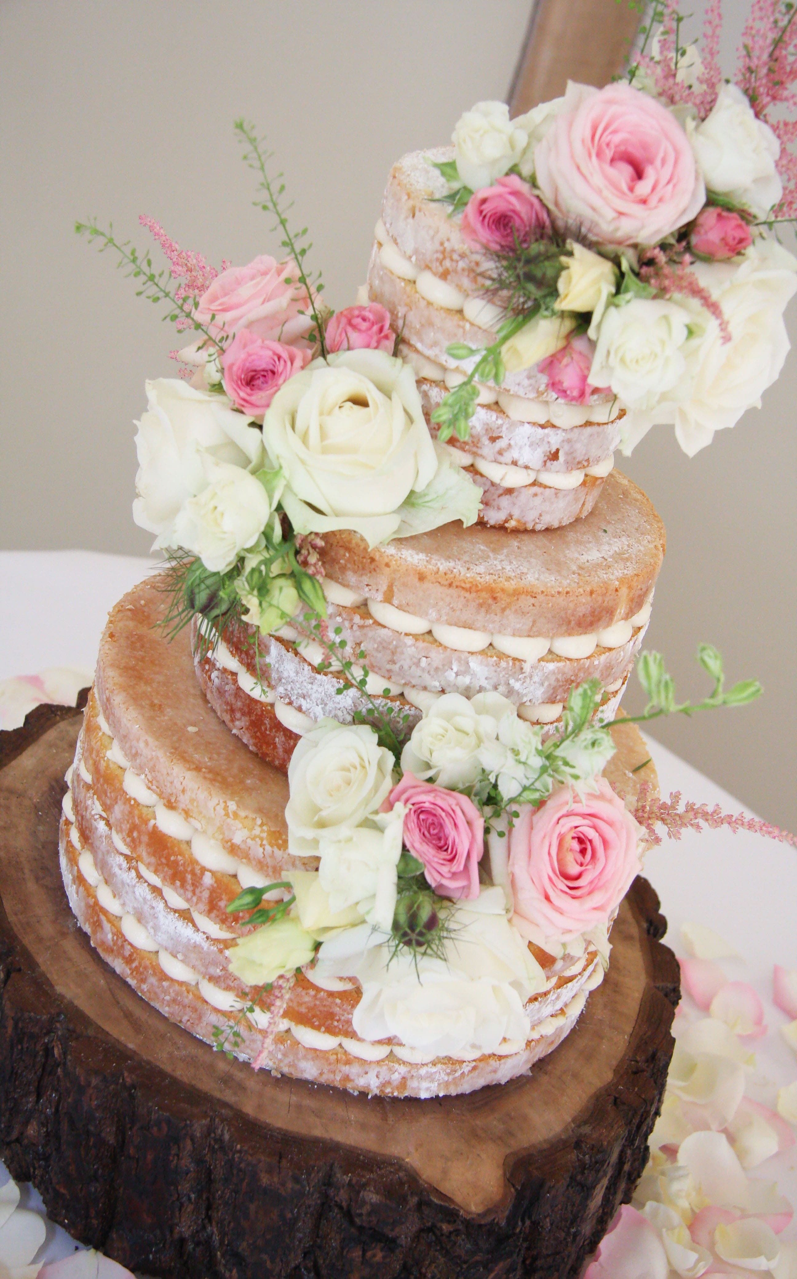 Naked Cake Serves 120 portions, £365, plus estimated £65 flowers