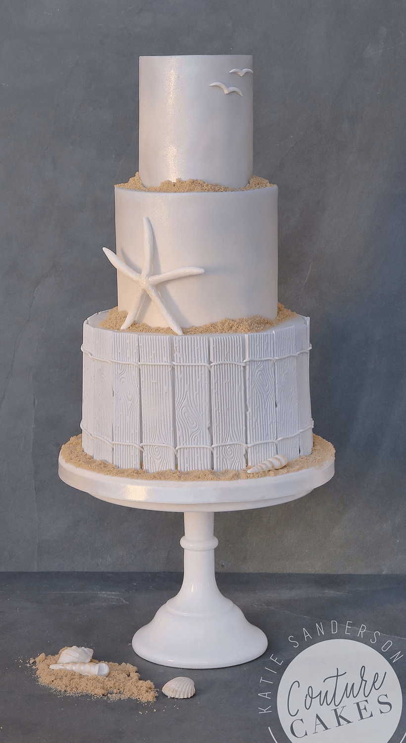 Beach Wedding Cake: Serves 80 portions, Price category C, £520