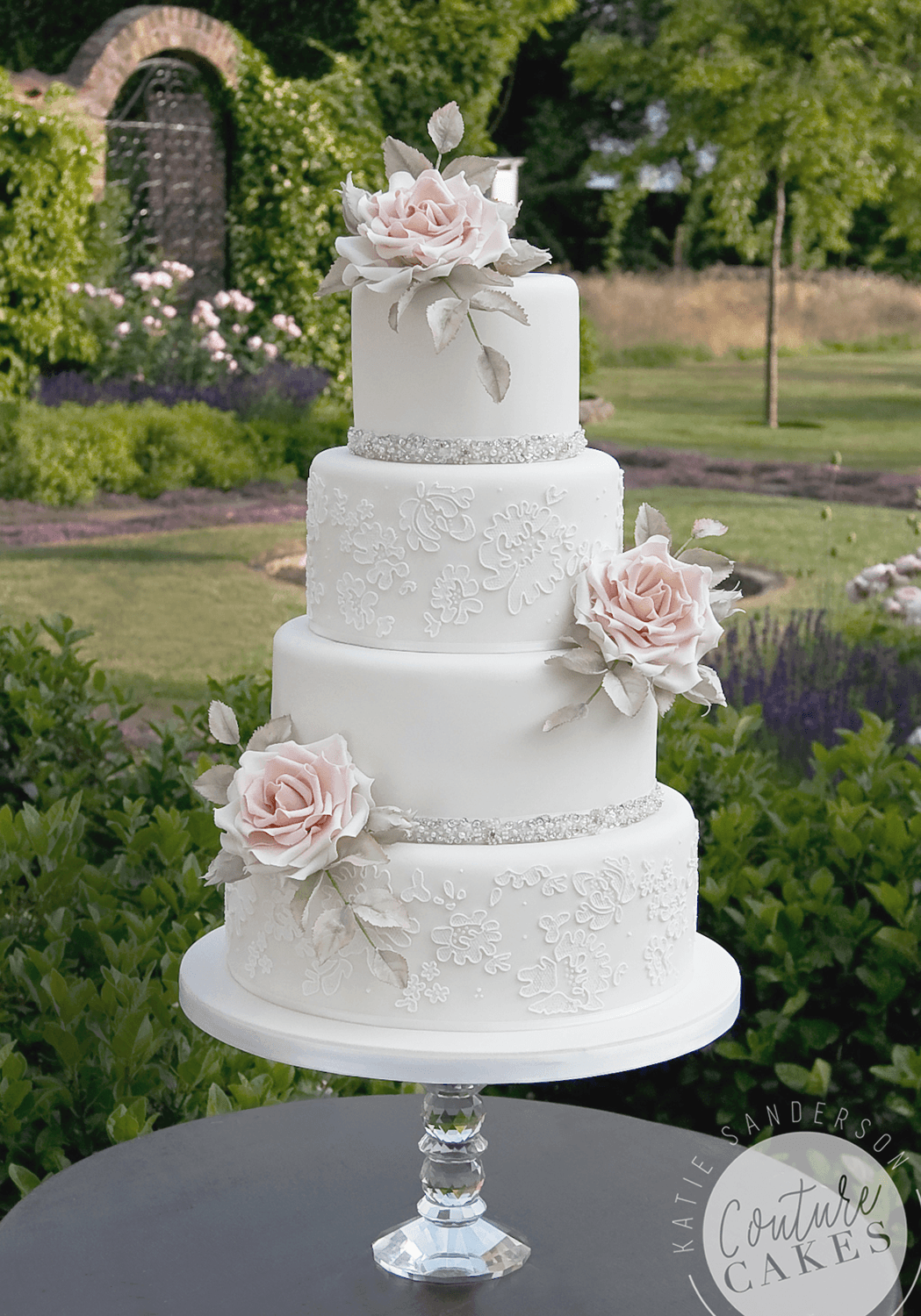 Lace Wedding Cake: Serves 170 portions, Price category D, £895