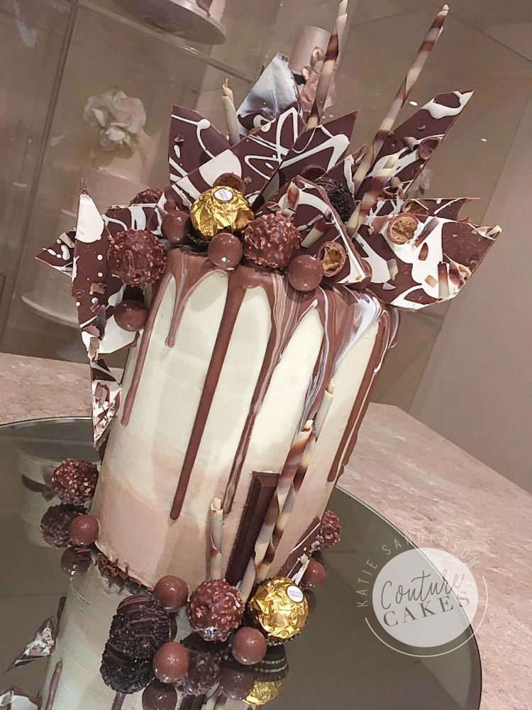 Double Stacked Chocolate Shard Cake, Serves 40, Price Category C, £295