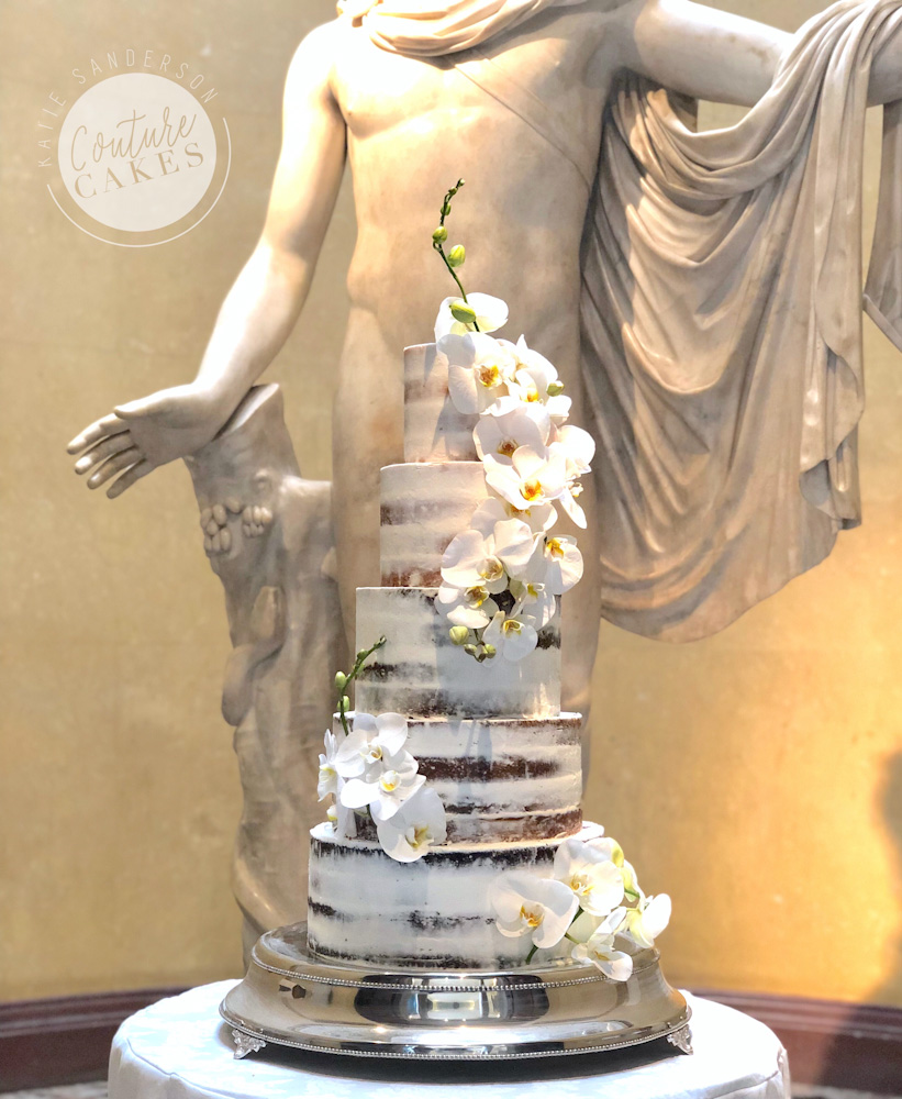 Naked Cake Serves 250 portions, Price £595 plus £60 orchids